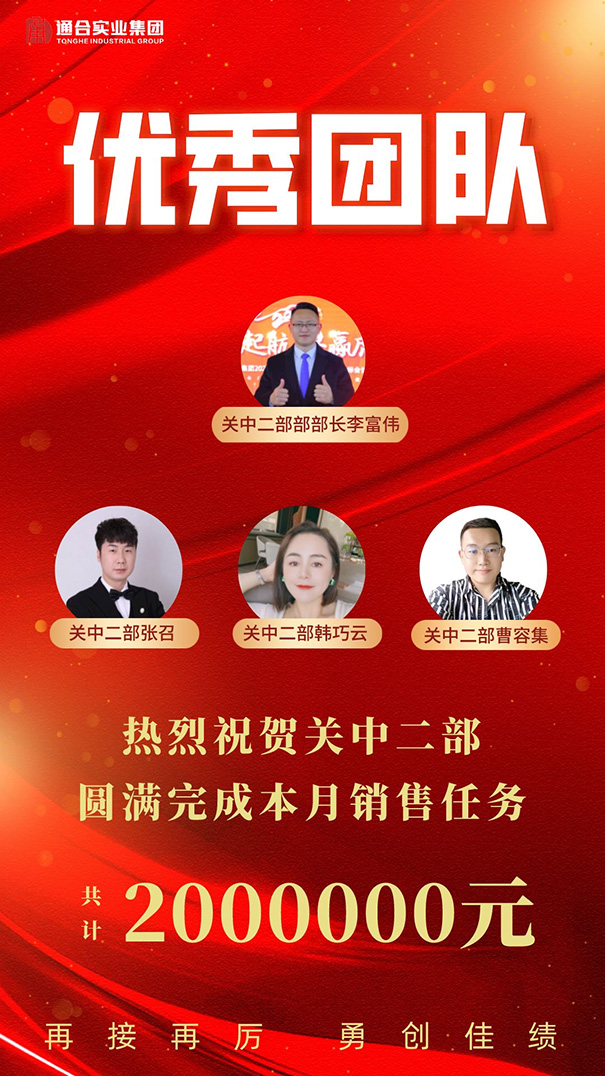 通合實(shí)業(yè)集團(tuán)8月優(yōu)秀團(tuán)隊(duì)及個(gè)人表彰！